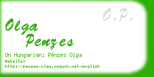 olga penzes business card